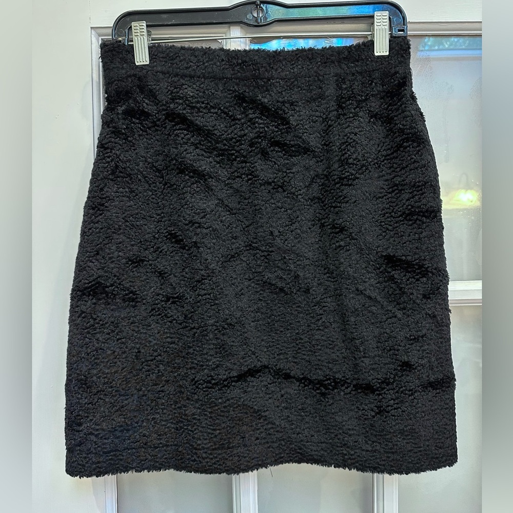 Vintage FENDI ROMA Designer Black Faux Fur Black Textured Mini Skirt Size US 32 - Picture 10 of 10